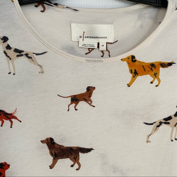 SOLD🍀PUPPY DOG WEEKEND T-SHIRT ANTHROPOLOGIE - Picture 5 of 6